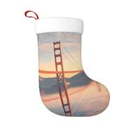 UFhgjjb Bridge under the sunset Print Christmas Stocking 18 Inches â€“ Holiday Decor, Fireplace Hanging Accessory for Home, Xmas Tree