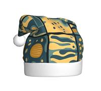 UFhgjjb Christmas Hat for Adult – Festive Santa Hat Unisex Color fusion of sugar cubes Print Xmas Headwear, Plush Holiday Party Hat