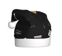 UFhgjjb Christmas Hat for Adult â€“ Festive Santa Hat Unisex Flying notes Print Xmas Headwear, Plush Holiday Party Hat