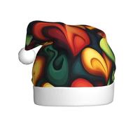 UFhgjjb Christmas Hat for Adult – Festive Santa Hat Unisex Love flows again Print Xmas Headwear, Plush Holiday Party Hat