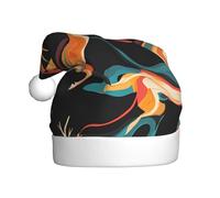 UFhgjjb Christmas Hat for Adult – Festive Santa Hat Unisex Running animals Print Xmas Headwear, Plush Holiday Party Hat