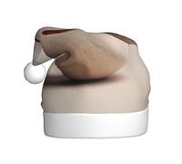 UFhgjjb Christmas Hat for Adult â€“ Festive Santa Hat Unisex Smiley Eggs Print Xmas Headwear, Plush Holiday Party Hat