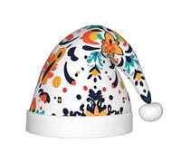 UFhgjjb Damascus flower Print Christmas Hat for Kids â€“ Holiday Headwear for Christmas, New Year, Party Favors â€“ Unisex Warm Cap
