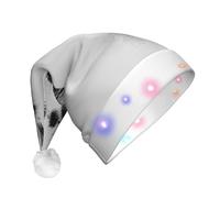 UFhgjjb Deer footprints Print LED Christmas Hat for Adults - Festive Santa Hat, Plush Unisex Holiday Headwear for Xmas, New Year