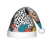 UFhgjjb Flower Sea Leopard Print Christmas Hat for Kids â€“ Holiday Headwear for Christmas, New Year, Party Favors â€“ Unisex Warm Cap