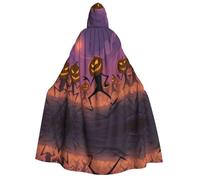 UFhgjjb Halloween Hooded Cloak Costume Cape – Adult Dancing Pumpkin Print Costume Robe for Masquerade, Carnival, Comic Exhibition