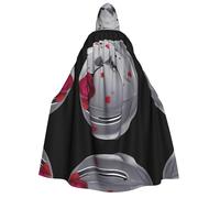 UFhgjjb Halloween Hooded Cloak Costume Cape â€“ Adult Earth Rose Print Costume Robe for Masquerade, Carnival, Comic Exhibition