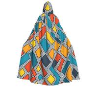 UFhgjjb Halloween Hooded Cloak Costume Cape â€“ Adult Irregular geometric patterns Print Costume Robe for Masquerade, Carnival, Comic Exhibition