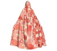 UFhgjjb Halloween Hooded Cloak Costume Cape – Adult Repetition of circles Print Costume Robe for Masquerade, Carnival, Comic Exhibition