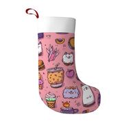 UFhgjjb Hamburger Cat Print Christmas Stocking – Large Personalized Holiday Decor, Xmas Tree Home Decoration