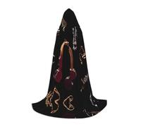 UFhgjjb L Halloween Hooded Cape - Unisex Various musical instruments Print Cosplay Robe for Parties, Carnivals, Comic Exhibitions, and More