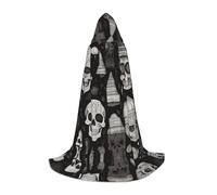 UFhgjjb L Halloween Hooded Cape - Unisex Various skulls Print Cosplay Robe for Parties, Carnivals, Comic Exhibitions, and More