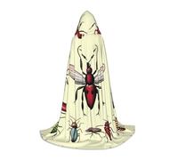 UFhgjjb L Halloween Hooded Cape - Unisex Weird bugs Print Cosplay Robe for Parties, Carnivals, Comic Exhibitions, and More
