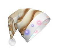 UFhgjjb Milkshake fusion Print LED Christmas Hat for Adults - Festive Santa Hat, Plush Unisex Holiday Headwear for Xmas, New Year