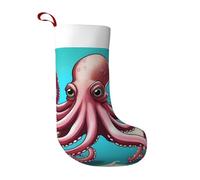 UFhgjjb Octopus's Joy Print Christmas Stocking – Large Personalized Holiday Decor, Xmas Tree Home Decoration