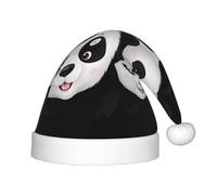UFhgjjb Panda watching the fun Print Christmas Hat for Kids â€“ Holiday Headwear for Christmas, New Year, Party Favors â€“ Unisex Warm Cap