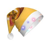 UFhgjjb Passion fruit close-up Print LED Christmas Hat for Adults - Festive Santa Hat, Plush Unisex Holiday Headwear for Xmas, New Year