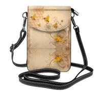 UFhgjjb Rural Honey Bees flowers Print Small Cell Phone Purse â€“ Crossbody Wallet Bag with Adjustable Strap, Perfect for Travel & Daily Use