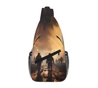 UFhgjjb Unisex Firefighters fighting fires Print Daypack - Durable Cross Chest Bag, Lightweight Travel Backpack for Hiking and Casual Use