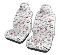UFhgjjb Universal I Love You Words with Hearts Print Car Seat Covers for Women & Men - Front Seat Protectors, Fit for Car, SUV, Sedan, Truck