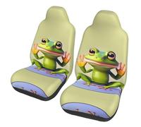UFhgjjb Universal The funny frog doing yoga Print Car Seat Covers for Women & Men - Front Seat Protectors, Fit for Car, SUV, Sedan, Truck