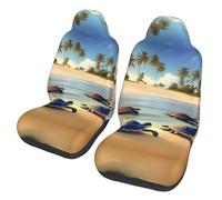 UFhgjjb Universal turtles on the beach Print Car Seat Covers for Women & Men - Front Seat Protectors, Fit for Car, SUV, Sedan, Truck