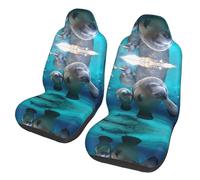 UFhgjjb Universal West Indian Manatees Print Car Seat Covers for Women & Men - Front Seat Protectors, Fit for Car, SUV, Sedan, Truck