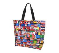 UFhgjjb Various flags Print Shoulder Bag for Women â€“ Large Reusable Tote Bag, Storage Tote for Shopping, Daily Life Accessories