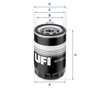 UFI Filters 23.130.01 Oil Filter | Replacement Filter, Suitable for Cars, Applicable to Various Models of Atlas, Benford, Bomag, KHD, Landini, Mustang