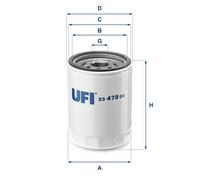 Oil filter Spin-on Filter 23.478.00 UFI for SMART MITSUBISHI