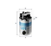 UFI 24.095.01 Fuel Filter Replacement Fits Nissan Qashqai 1.6 dCi ALL MODE 4x4-i
