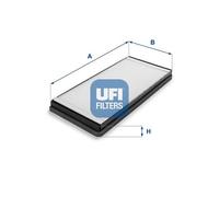 UFI Cabin Air Filter Particulate 27.5mm Height Fits Mercedes-Benz VW 53.059.00