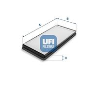 UFI Cabin Air Filter Particulate 27.5mm Height Fits Mercedes-Benz VW 53.059.00