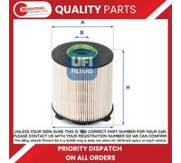 UFI Fuel Filter fits VAUXHALL Astra Mk6 1.3 CDTi 1.6 CDTi 1.7 CDTi 2.0 CDTi