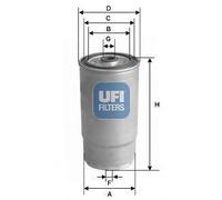 UFi Fuel Filter 24.460.00 – for Hyundai Elantra, Lantra, Highway Van, Santa Fe, Trajet