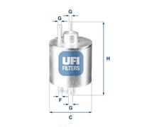 UFI Fuel Filter Insert 126mm Height Fits Mercedes-Benz A-Class Vaneo 31.834.00