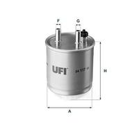 UFI Fuel Filter Insert 158mm Height 90mm Outer Diameter Fits Renault 24.117.00