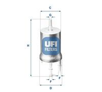 UFI Fuel Filter Insert 164mm Height 55mm Diameter Fits Skoda Fabia 31.845.00