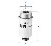 UFI Fuel Filter Insert 172.5mm Height 80mm Diameter Fits Ford Transit 24.456.00
