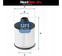UFi Oil Filter 25.139.00 - Filter Insert for FIAT 500L, QUBO, Punto, Fiorino