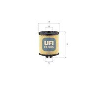 UFI Oil Filter Insert 122.5mm Height Fits Opel Renault Vauxhall 25.283.00