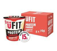 UFIT Caramelised Biscuit Protein Porridge Pots Pack of 8 x 70g - Healthy Instant Breakfast - High Protein Oats - On-the-Go Meal