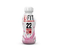 UFIT High 22g Protein Shake, No Added Sugar, Low Fat - Strawberry Flavour Ready To Drink (Pack of 8 x 310ml)