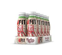 UFIT High 25g Protein Shake - Raspberry Ripple Flavour- Fat Free - No Added Sugar - Ready to Drink - 10 x 330ml (Packaging May Vary)
