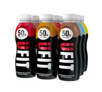 UFIT High 50g Protein Shake - MIXED CASE - No Added Sugar - Low in Fat - Ready to Drink - Pack of 9 x 500ml (Packaging May Vary)