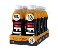 UFIT High 50g Protein Shake - Salted Caramel Flavour- No Added Sugar - Low in Fat - Ready to Drink - Pack of 8 x 500 ml (Packaging May Vary)