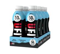 UFIT High 50g Protein Shake - Vanilla Flavour - No Added Sugar - Low in Fat - Ready to Drink - Pack of 8 x 500 ml (Packaging May Vary)