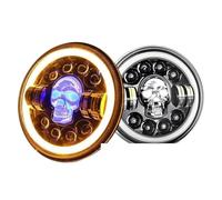 UFITIDU Motorcycle Headlight 7" LED Headlight 12V 24V Flashing Headlight 6500K RGB DRL High Low Beam Angel Eyes For 4X4 For Offroad Moto(7 inch 2piece)