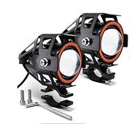 UFITIDU Motorcycle Headlight Motorcycle Headlight Fog Lights Super Bright Abgle Eyes Additional Spotlights U7 LED Driving Fog Spot Light With Switch 12V(2piece Red)