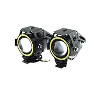 UFITIDU Motorcycle Headlight Motorcycle Headlight Fog Lights Super Bright Abgle Eyes Additional Spotlights U7 LED Driving Fog Spot Light With Switch 12V(2piece White)